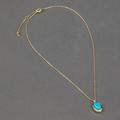 Lucky Brand 14K Gold Plated Turquoise Pendant - Women's Ladies Accessories Jewelry Necklace Pendants