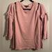 American Eagle Outfitters Tops | Aeo Cold Shoulder Spring Sweater Xl | Color: Pink | Size: Xl