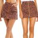 Free People Skirts | Free People Zip It Up Animal Printed Mini Skirt Size 26 | Color: Black/Brown | Size: 26"