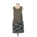 Anna Sui Casual Dress - Shift Scoop Neck Sleeveless: Green Color Block Dresses - Women's Size P