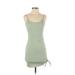 Fashion Nova Casual Dress - Mini: Green Solid Dresses - Women's Size Small