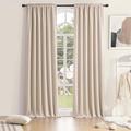 DONREN Patio Blackout Curtain Shades - Home Decoration Thermal Insulated Rod Pocket Blackout Draperies/Drapes for Kitchen (2 Panels, 60 inches x 96 inches, Warm Taupe)