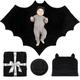 Bumba Kids Multi-Use Batman Plush Baby Blanket With Monthly Milestone Option and Baby Boy Beanie In One Set, Use Bat Blanket, Halloween Baby Blanket, Spooky Blanket, Goth Baby Stuff, Batman Baby Stuff