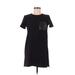 Madewell Casual Dress - Shift Crew Neck Short sleeves: Black Print Dresses - Women's Size X-Small