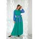 Linen Maxi Dress, Long Sleeve Blue & Green Clothing, Summer Bishop Kaftan Dress