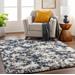 Ahanu 5'3" x 7' Modern Light Gray/Black White/Dark Gray/Gray/Nutmeg Area Rug - Hauteloom