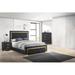 Mercer41 4-2_Giovanna Upholstered Tufted Panel Bedroom Set Upholstered in Black/Brown | 54.5 H x 63.2 W x 82.1 D in | Wayfair