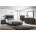 Mercer41 5-1_Giovanna Upholstered Tufted Panel Bedroom Set Upholstered in Black/Brown | 8.1 H x 82.1 W x 78.9 D in | Wayfair