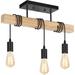 17 Stories Talum 3 - Light Kitchen Island Bulb Pendant in Black/Brown | 21.6 H x 4.3 W x 5.9 D in | Wayfair 7B39667F33474C098E17A31A1E58824B