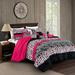 Mercer41 Cadmoin Pink/Black Microfiber 7 Piece Comforter Set Polyester/Polyfill/Microfiber in Black/Pink/White | Wayfair