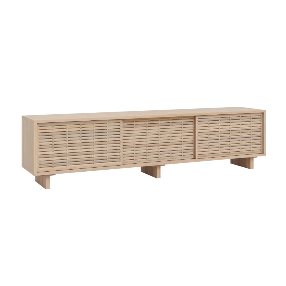 Meuble TV en bois de pin massif naturel 180 cm Non verni