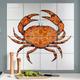 Crab Tile Mural - Orange Red Crab - Set of 16 Wall tiles - Chef Mural - Beach House Back Splash Tile - Feature Wall Tile Mural - Ocean Art