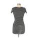 Brandy Melville Casual Dress - Bodycon Crew Neck Short sleeves: Black Print Dresses