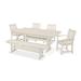 POLYWOOD Traditional Garden 6-Piece Farmhouse Dining Set with Bench