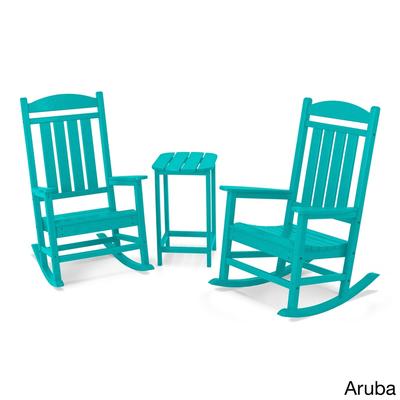 POLYWOOD Presidential 3-piece Outdoor Rocking Chair Set with Table
