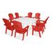 POLYWOOD Nautical Adirondack 9-Piece Trestle Dining Set