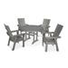 POLYWOOD Modern Adirondack 5-Piece Nautical Trestle Dining Set