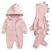Newborn Baby Zipper Hooded Jumpsuit for Autumn Winter Cotton Thickened Jumpsuit 0-18M