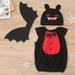 Herrnalise Halloween Romper Newborn Baby Boy Little Devil Sleeveless Romper Jumpsuit Hat 3Pcs Halloween Clothes Set Clearance