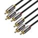 J&D Gold Plated 3 RCA Male to 3 RCA Male Stereo Audio Cable Audio/Video RCA Cable Heavy Duty 20 ft