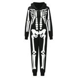 Afunbaby Matching Family Costumes Halloween Glow in The Dark Jumpsuit Skeleton Hoodie Onesies
