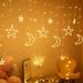 Feiona Star Moon Curtain String Lights LED Window Lights with Remote Control Multicolor Fairy Lights for Indoor Wedding Party Bedroom Patio Lawn Decoration