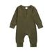 Newborn Baby Solid Color Jumpsuit Spring and Autumn Long-Sleeved Clothes Set Girls Boys Cotton Jumpsuit 0-24M