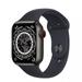 Pre-Owned Apple Watch Series 7 45mm GPS + Cellular Unlocked - Space Black Titanium Case - Black Sport Band (2021) - Refurbished - Good