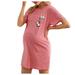 Baycosin Maternity Dress Summer Style Floral Print Color Plus Size Dress Short Sleeve Maternity Women Big Large