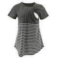 Cute Fall Maternity Shirts Fashion Round Neck Clothes For Pregnant And Lactating Mothers Striped Tops Women s T Shirts Jean Overalls for Women Dress