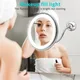 Miroir de maquillage rotatif 10X avec lumière LED outil de grossissement pliable miroirs de