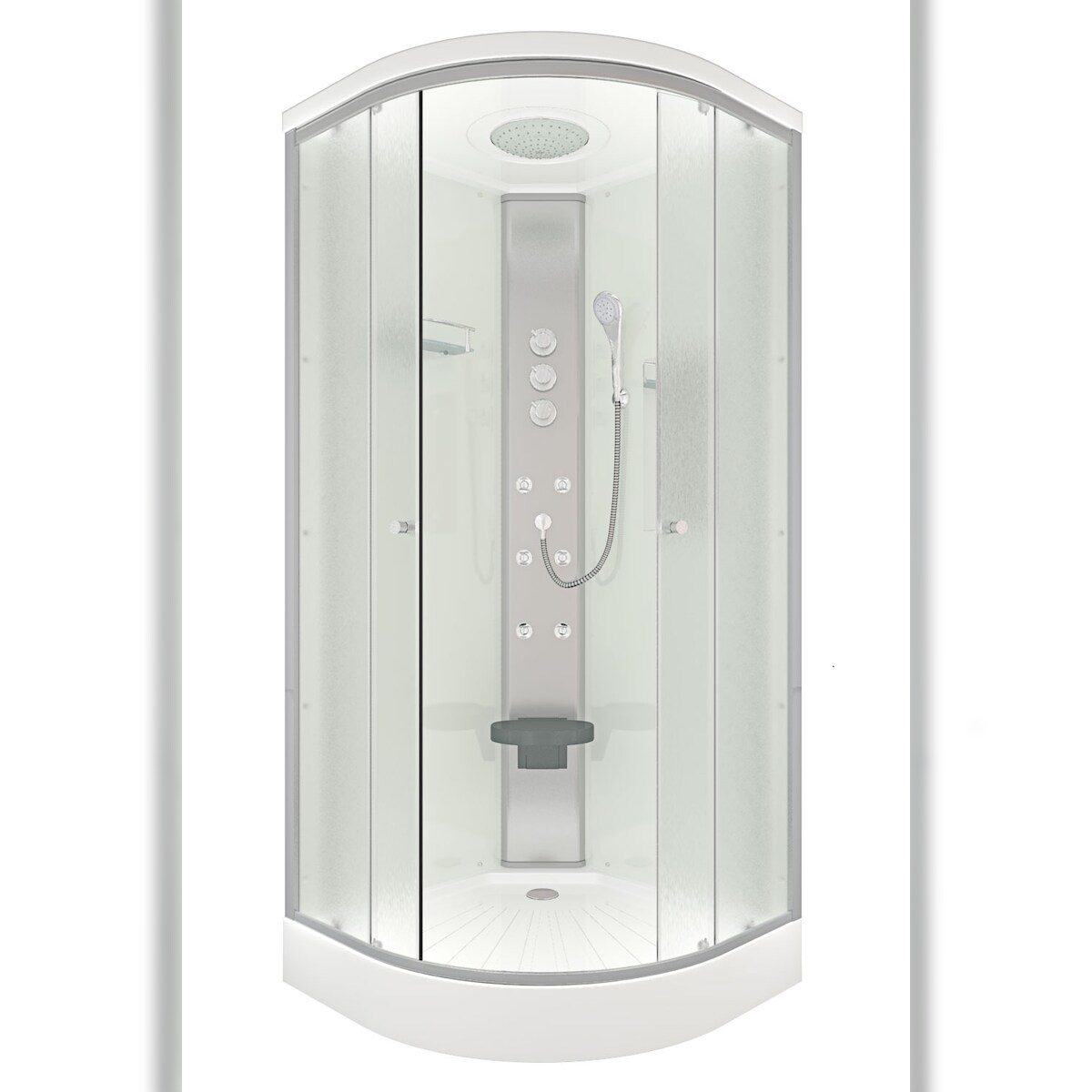 AcquaVapore Duschkabine Fertigdusche Dusche Komplettkabine D10-10M1-EC 90x90 cm mit 2K Scheiben Versiegelung Image