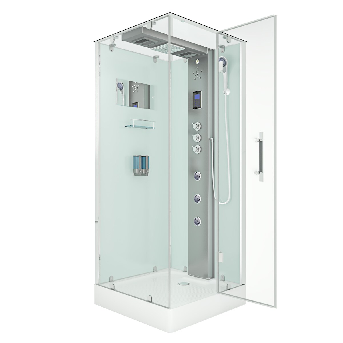 AcquaVapore Duschkabine Komplettdusche Fertigdusche Dusche D38-00R1 80x80 cm ohne 2K Scheiben Versiegelung Image