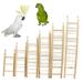Frogued 3/4/5/6/7/8 Steps Wooden Pet Bird Parrot Climbing Hanging Ladder Cage Chew Toy (Wood Color 3 Steps)