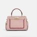 Coach Bags | Coach Mini Lane Top Handle Bag With Whipstitch Leather Satchel Pink | Color: Pink | Size: 7 3/4” L X 5 1/2” H X 3 1/4” W