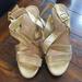 Jessica Simpson Shoes | Jessica Simpson Gold Wedge Sandals! | Color: Gold | Size: 9.5