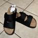 Zara Shoes | Black Strap Suede Sandal | Color: Black/Brown | Size: 9