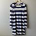 J. Crew Dresses | J Crew Thick Striped Long Sleeve Dress Size Xs | Color: Blue/Cream | Size: Xs