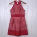 Anthropologie Dresses | Anthropologie Ali Ro Dress Red Gold Metallic Geometric Halter Size 6 | Color: Gold/Red | Size: 6