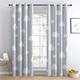 BUKITA Cloud Curtains, Grey Blackout Curtains 66x54 InchEyelet Curtains for Living Room Bedroom and Kitchen, Thermal Grommet Drapes, Door Curtain, 2 Panels Set