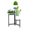 Metal Plant Stand Shelf for Indoor Outdoor Plants Multiple, 3 Tier Tall Tiered Flower Pot Holder Stands for Corner, Balcony, Black (3 Tier Creative Planter Pots)