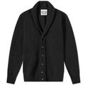 Jamieson's of Shetland Men's Elbow Patch Shawl Collar Cardigan Black