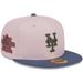 Men's New Era Pink/Blue York Mets Olive Undervisor 59FIFTY Fitted Hat