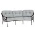 Woodard Derby 103" Wide Patio Sofa w/ Cushions Sunbrella® Fabric Included in Gray/Brown | Wayfair 4T0064-72-26T