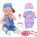 dollbie Dolls & Accessories Baby Doll 14 inch Baby Boy Dolls Reborn Baby Doll Real Life Baby Dolls for Toddlers with Doll Clothes and Accessories (1 Doll+2 Sets Clothes+5 Pcs Accessories )