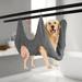 Pet Cat Dog Grooming Hammock Pet Soft Convenient Grooming Thicken Hammocks Restraint Bag Puppy Dog Cat Nail Clip Trimming Bathing Bag with 2 S-shaped Hooks Gray M