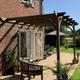 Wooden Garden Gazebo Pergola - 4.8m Width - Wall Mounted Premium Design