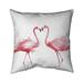 Begin Home Decor 18 x 18 in. Two Pink Flamingo Watercolor-Double Sided Print Outdoor Pillow Cover