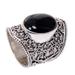 Moonlight in Black,'Hand Made Sterling Silver and Onyx Ring from Indonesia'