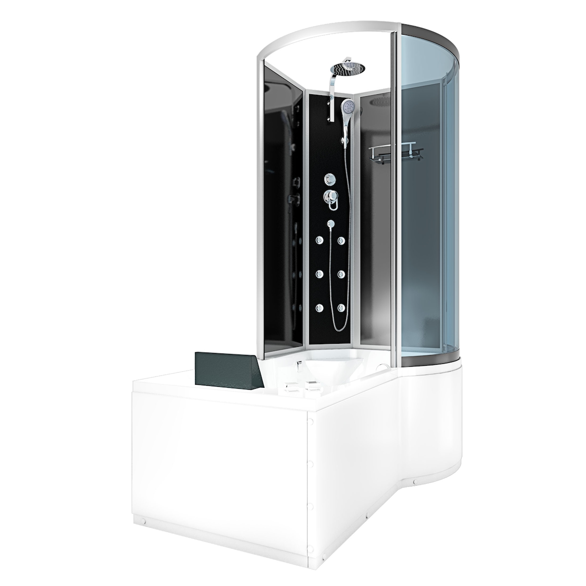 AcquaVapore Whirlpool Wanne Duschtempel Dusche Duschkabine K50-L30-WP-EC 170x100 cm mit 2K Scheiben Versiegelung Image